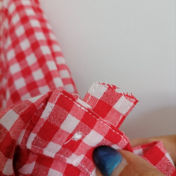 Woman Within Womons Red Gingham Plaid Casual Wear Button Up Shirt Size 18/20 - Picture 5 of 7